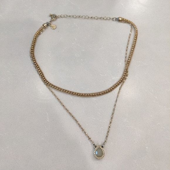 LOFT Double Chain Choker Necklace - Picture 2 of 5